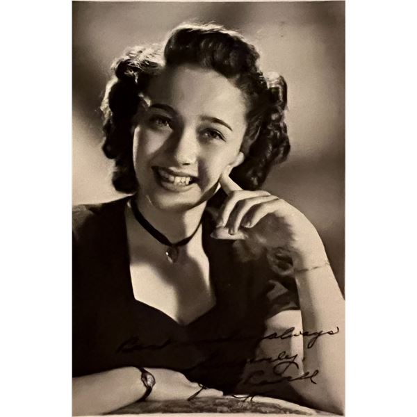 Jane Powell facsimile signed photo. 3x5 inches