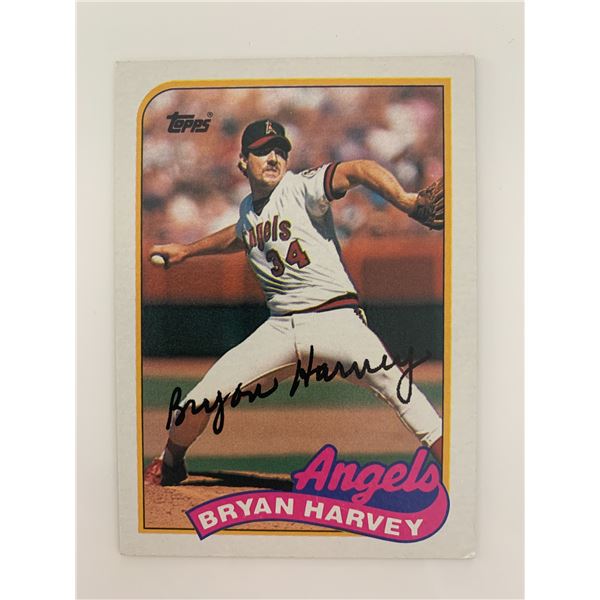 Bryan Harvey signed baseball card
