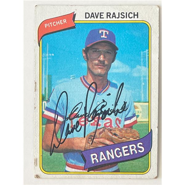 Texas Rangers Dave Rajsich signed 1980 Topps trading card