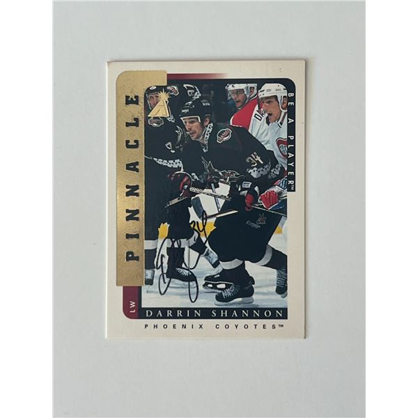 Phoenix Coyotes Darrin Shannon 1997 Pinnacle #183 signed trading card