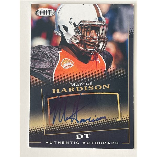 Marcus Hardison signed Sage Hit trading card