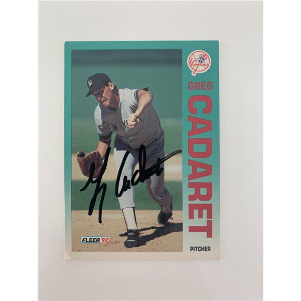 Greg Cadaret signed baseball card