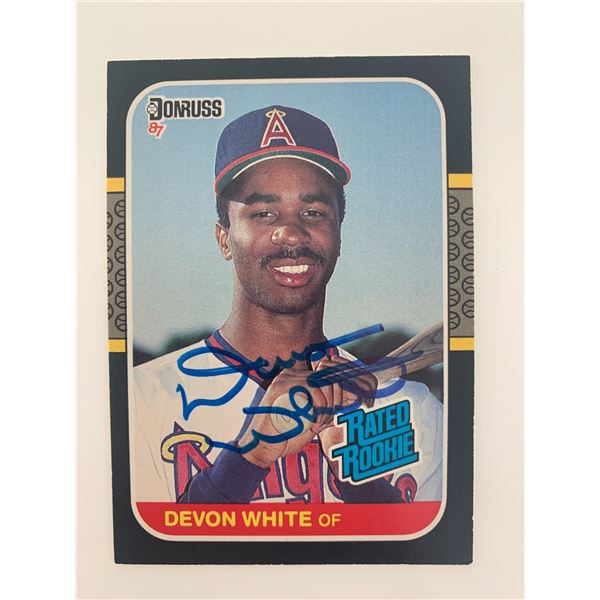 Devon White signed baseball card