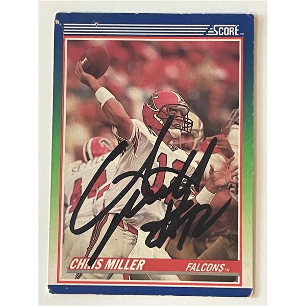 Falcons Chris Miller signed 1990 Score #70  trading card