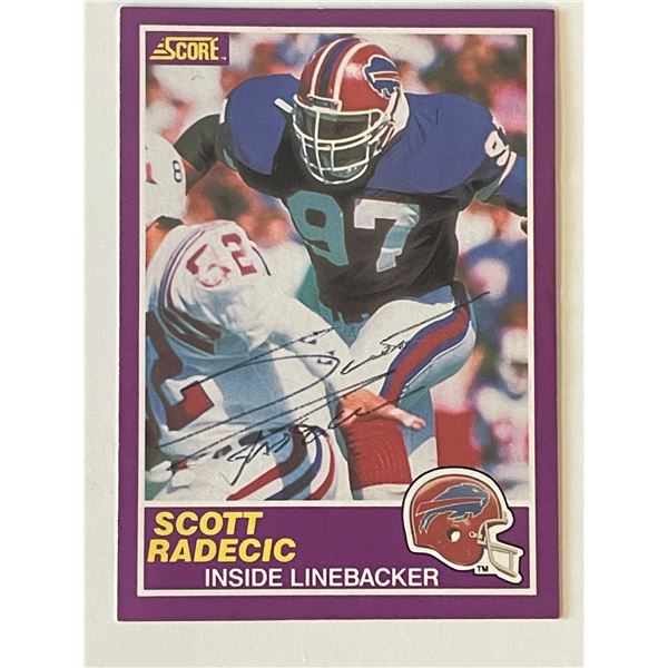 Buffalo Bills Scott Radecic signed 1989 Score #393S trading card
