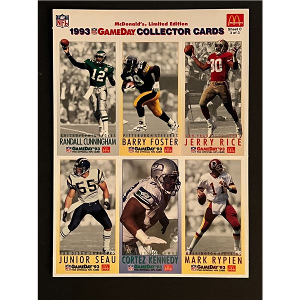 1993 uncut Football stars cards sheet