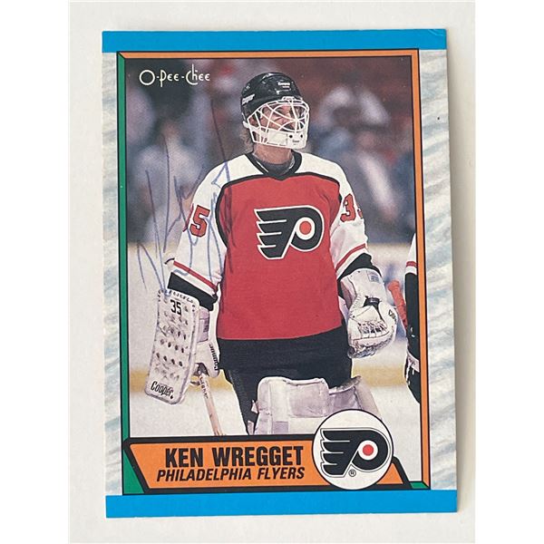 Philadelphia Flyers Ken Wregget 1989 O-Pee-Chee #225 signed trading card