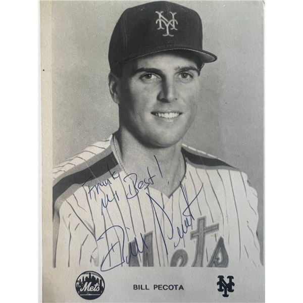 New York Mets Bill Pecota signed postcard