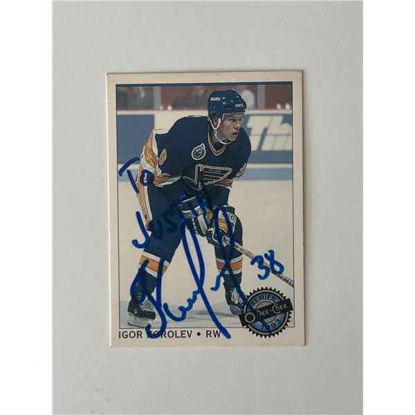 St. Louis Blues Igor Korolev 1993 O-Pee-Chee #53 signed trading card