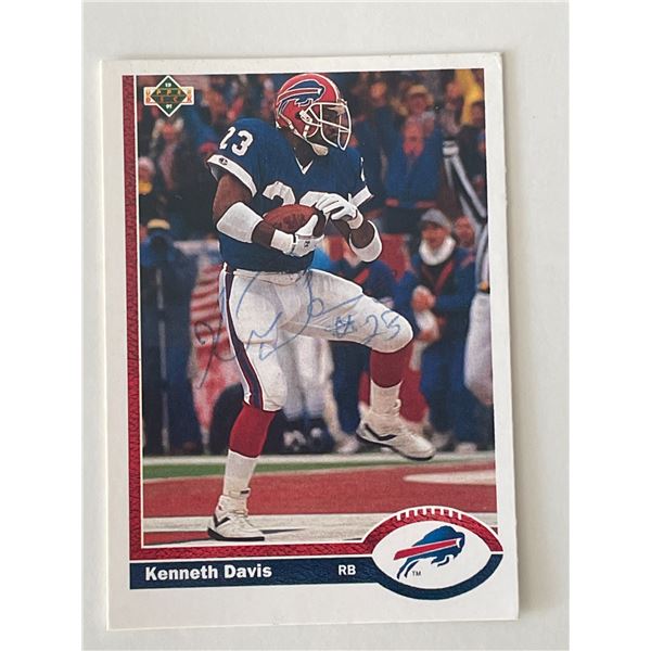 Buffalo Bills Kenneth Davis 1991 Upper Deck #192 signed trading card