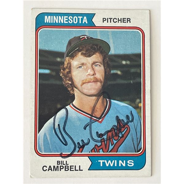 Minnesota Twins Bill Campbell signed 1974 Topps #26 trading card