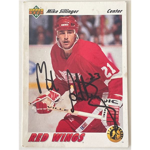Detroit Red Wings Mike Sillinger 91-92 Upper Deck #457 signed trading card