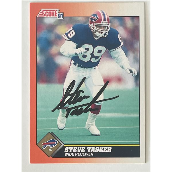Buffalo Bills Steve Tasker signed 1991 Score #364  official NFL trading card