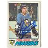 Image 1 : Pittsburgh Penguins Pierre Larouche 1977 Topps #102 signed trading card