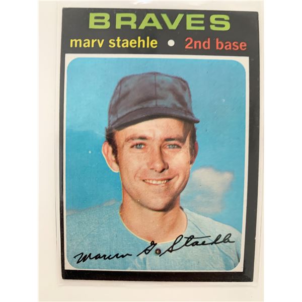 Marv Staehle Braves Facsimile Signed Baseball Card