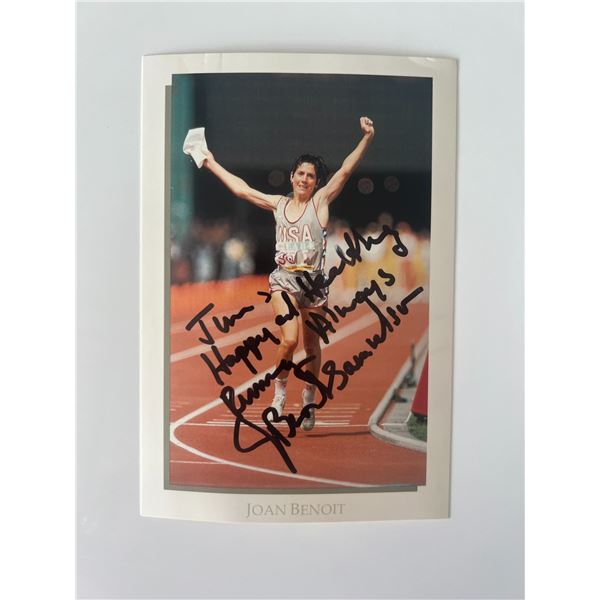 Gold Medalist Joan Benoit signed postcard