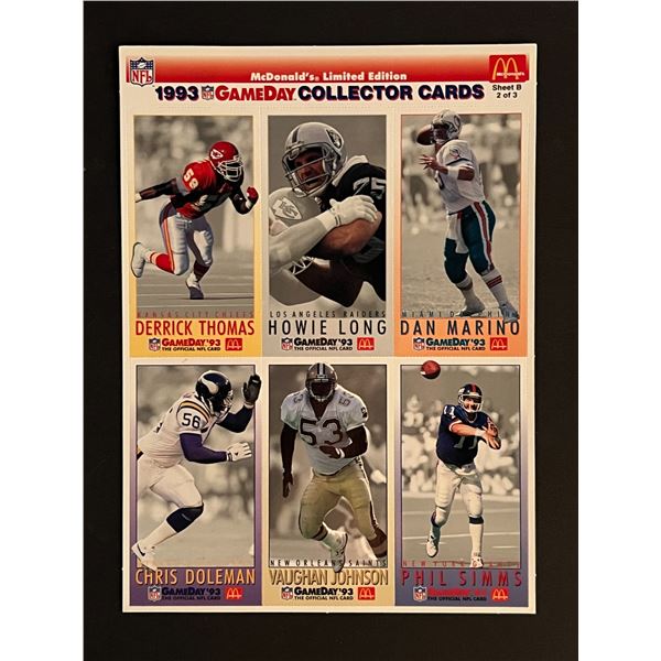 1993 uncut Football stars cards sheet