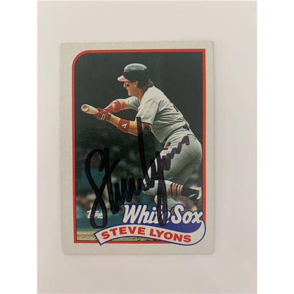 Steve Lyons signed baseball card