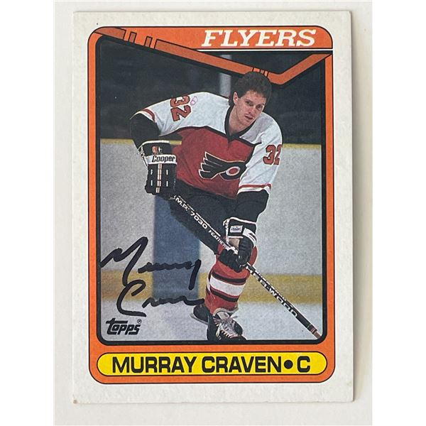 Philadelphia Flyers Murray Craven 1990 Topps #318 signed trading card