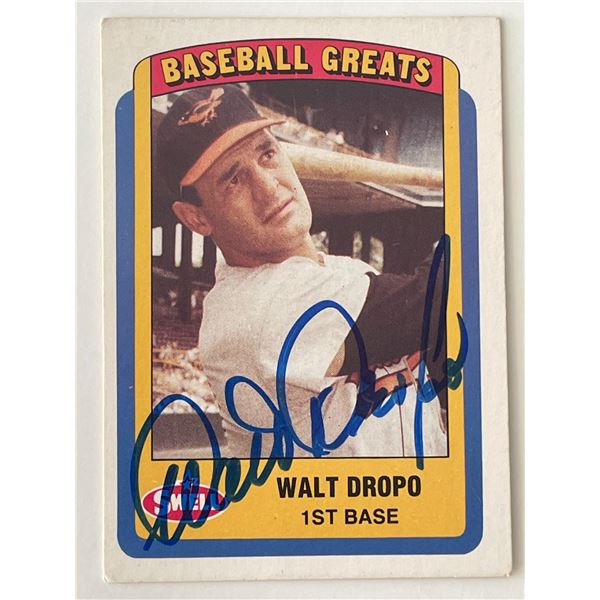 Orioles Walt Dropo signed Swell Baseball Greats #57 trading card