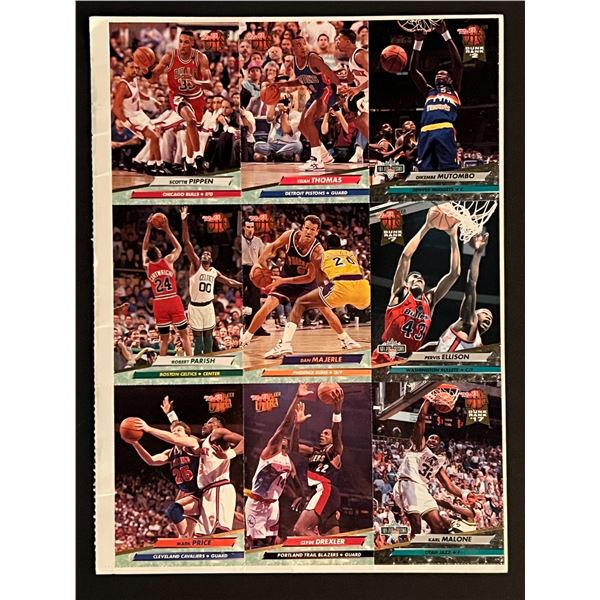 Chicago Bulls uncut basketball card sheet