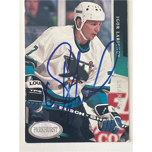 San Jose Sharks Igor Larionov 1993 Upper Deck #185 signed trading card