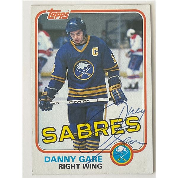 Buffalo Sabres Danny Gare 1981 Topps #14 signed trading card
