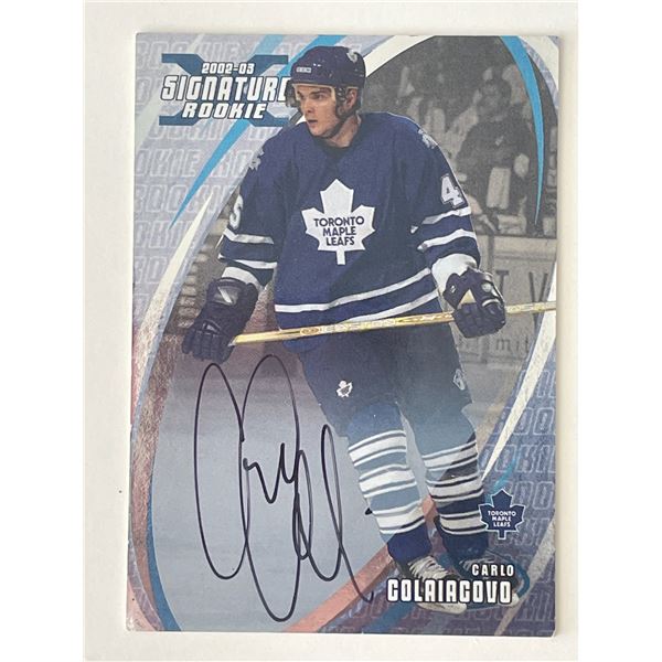 Toronto Maple Leafs Carlo Colaiacovo signed autograph card