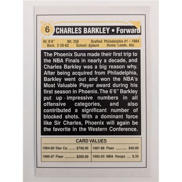 Charles Barkley Suns Basketball Card
