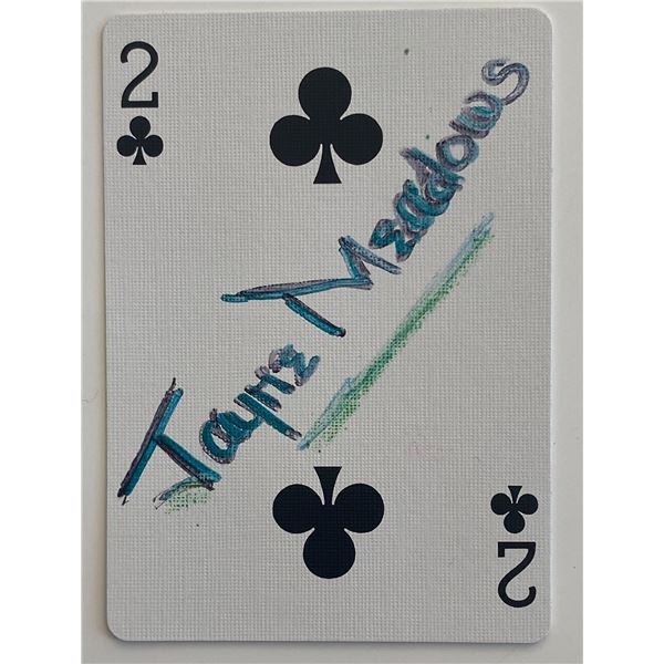Jayne Meadows signed playing card
