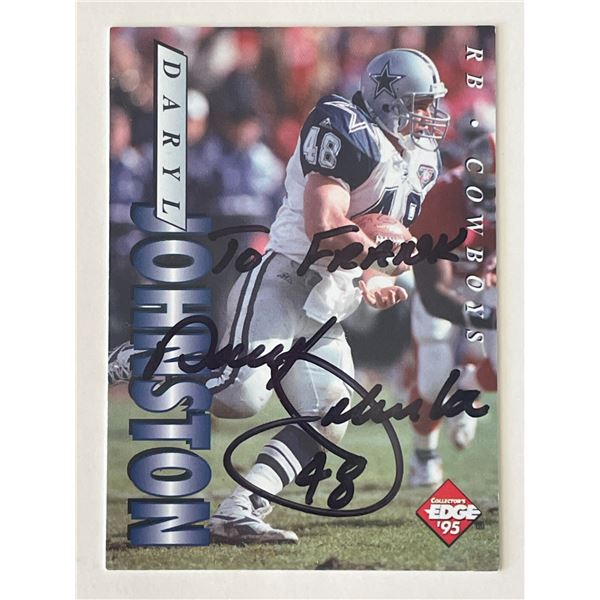 Dallas Cowboys Daryl Johnston 95 Collectors Edge #53 signed trading card