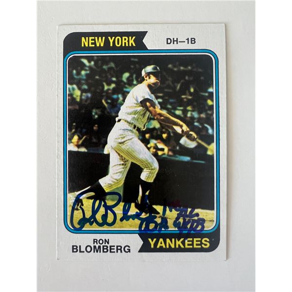 New York Yankees Ron Blomberg signed autograph card