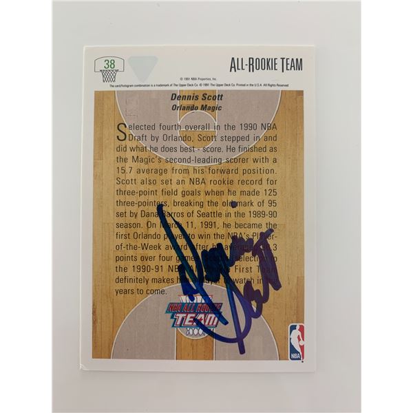 Dennis Scott signed basketball card