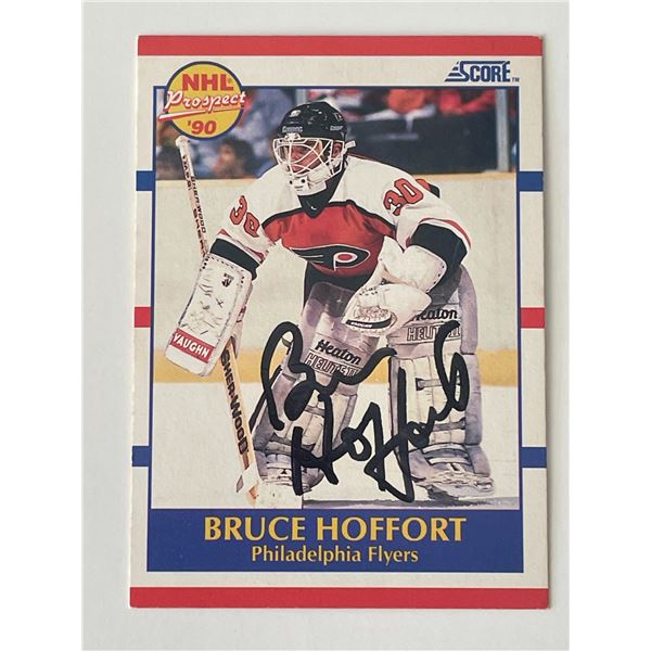 Philadelphia Flyers Bruce Hoffort 1990 Score #413 signed trading card
