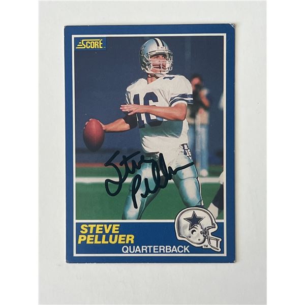 Dallas Cowboys Steve Pelluer 1989 Score #90 signed trading card