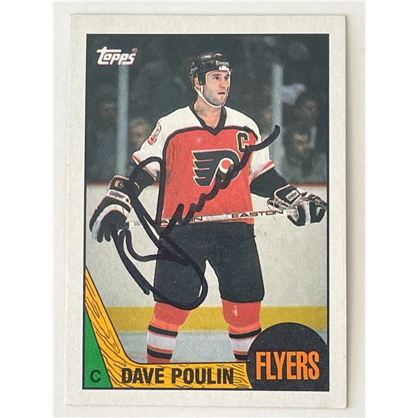 Philadelphia Flyers Dave Poulin 1987 Topps #39 signed trading card