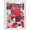 Image 1 : Detroit Red Wings Mike Sillinger 91-92 Upper Deck #457 signed trading card