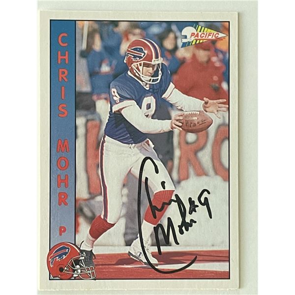 Buffalo Bills Chris Mohr 1992 Pacific #342 signed card