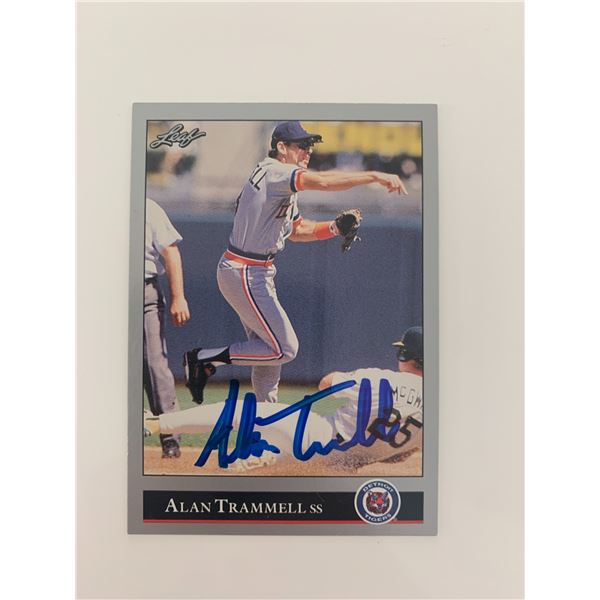 Alan Trammell signed baseball card