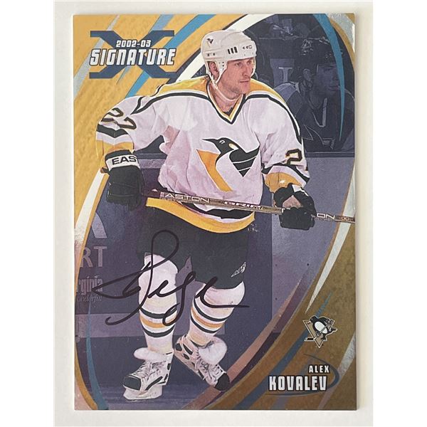 Pittsburgh Penguins Alexei Kovalev 2003 In The Game #10 signed trading card
