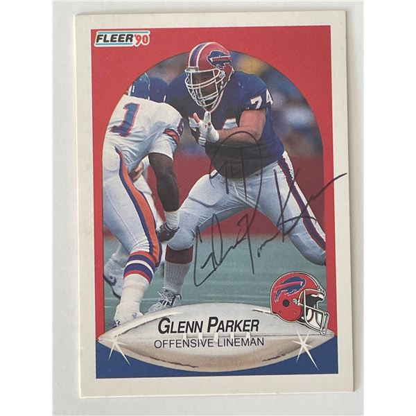 Buffalo Bills Glenn Parker 1990 Fleer #U-70 signed trading card
