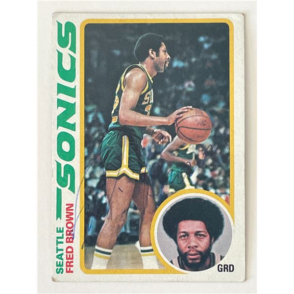 Sonics Fred Brown signed 1978-79 Topps trading card #59