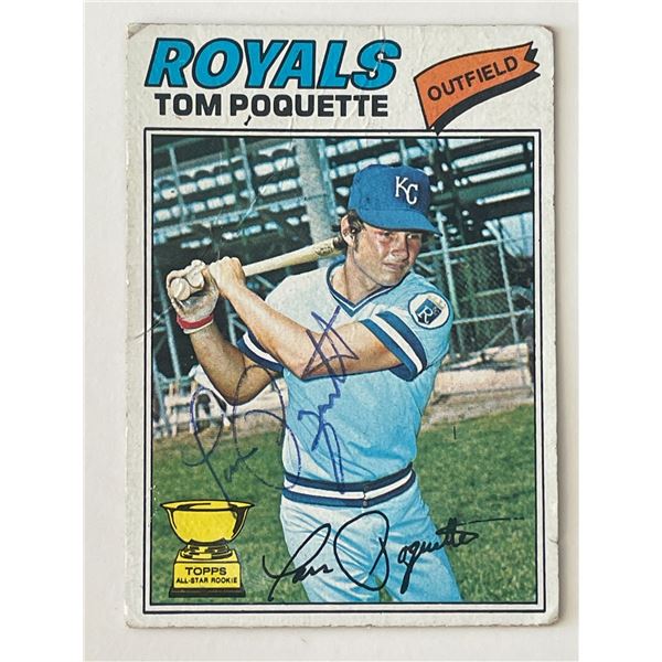 Kansas City Royals Tom Poquette signed 1977 Topps #93 All-Star Rookie trading card