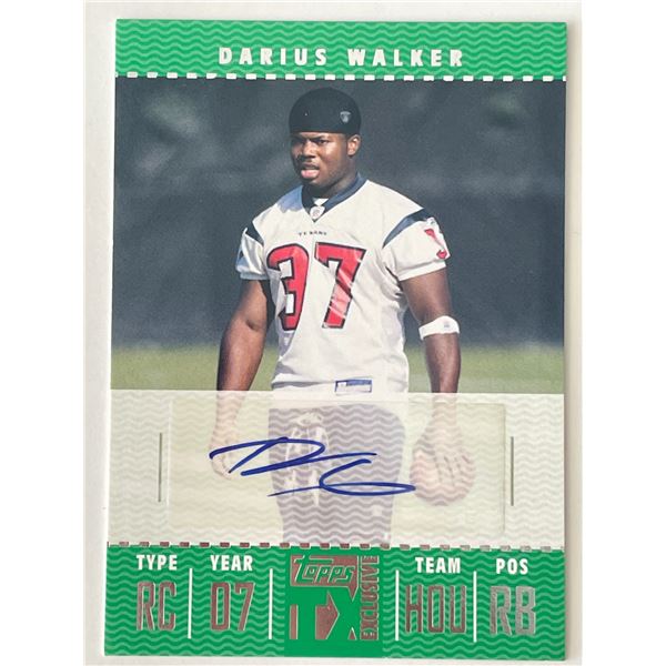 Darius Walker signed 2007 Topps TX Exclusive trading card