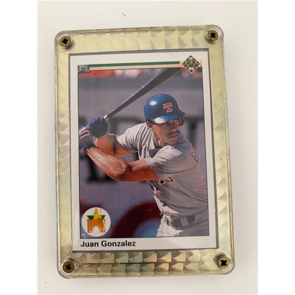Juan Gonzalez Texas Rangers 1990 Upper Deck Framed Baseball Card