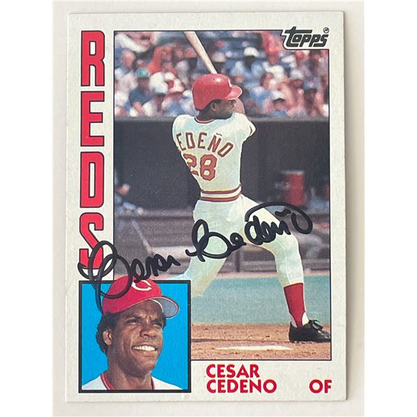 Cincinnati Reds CÃ©sar CedeÃ±o  1984 Topps signed trading card
