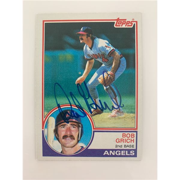 Bob Grich signed baseball card