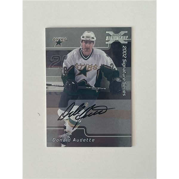 Dallas Stars Donald Audette 2002 In The Game #139 signed trading card