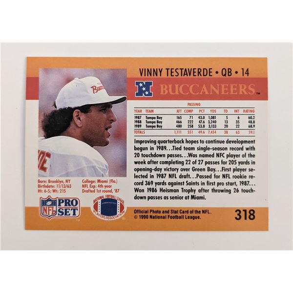 Vinny Testaverde Buccaneers Official NFL Card