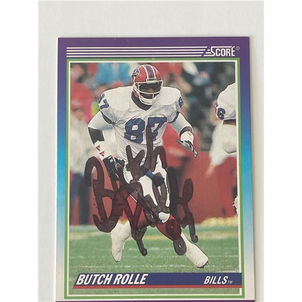 Buffalo Bills Butch Rolle signed 1990 Score trading card